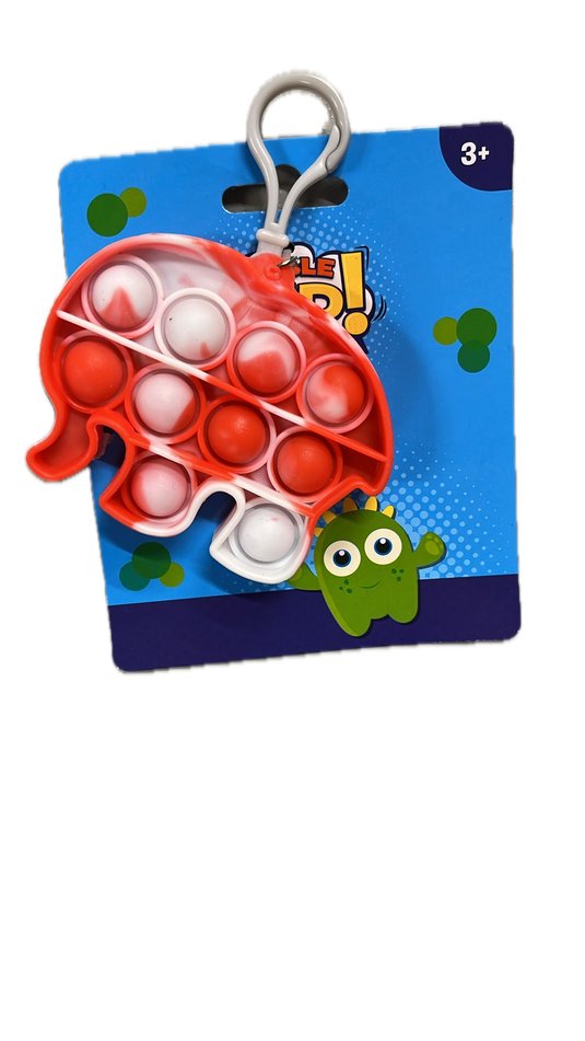 Push Bubble Pop It Fidget Keyring Squeeze Toy Sensory Silicone Stress Reliever-3