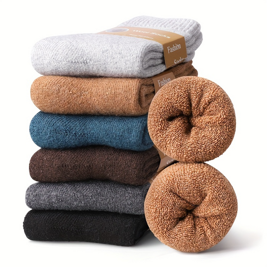 12 Pairs Mens Thermo Wool Blend Work Socks Heavy Duty Outdoor Warm (EU37-EU41)-0