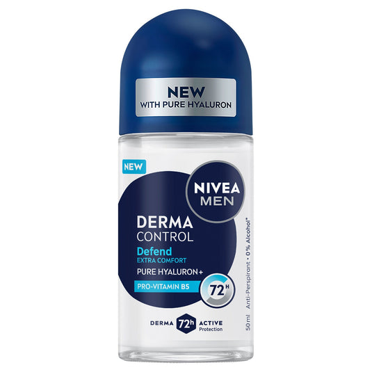 NIVEA Mens Derma Control Roll-On Antiperspirant Deodorant 50ml 72H-1