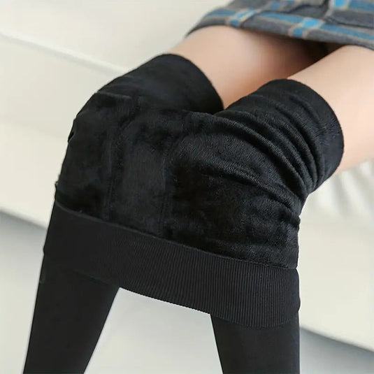 Womens Fuzzy Thermal Fur Lined High Waist Leggings Pants Thermals Warm 320g-2