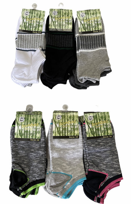 6x Pairs Bamboo Anklet Socks Work Sport Ankle Cushion Odour Resistant Natural-0