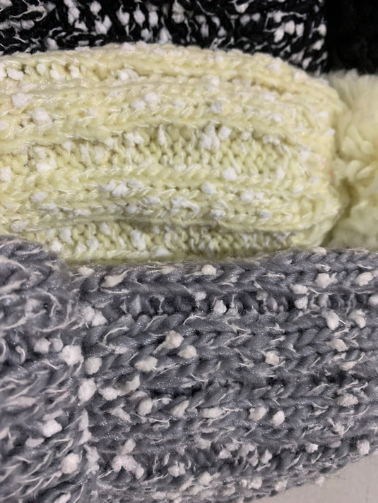 Womens Thick Knit Beanie Winter Fleece Lined Hat Warm Faux Fur Pom Pom Ski-4