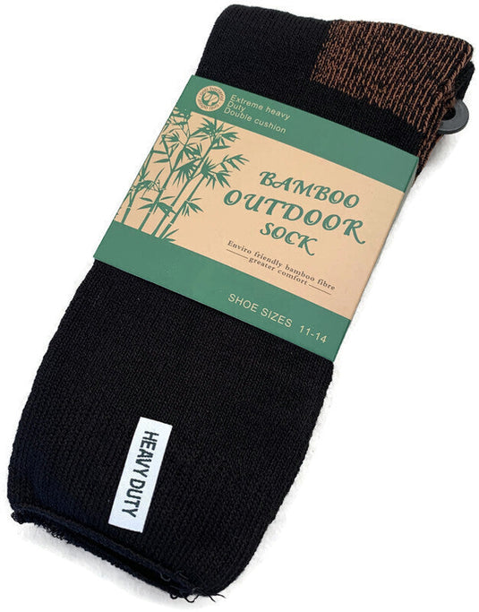 1 Pair BAMBOO OUTDOOR SOCKS Mens Heavy Duty Thick Work Socks Cushion-0
