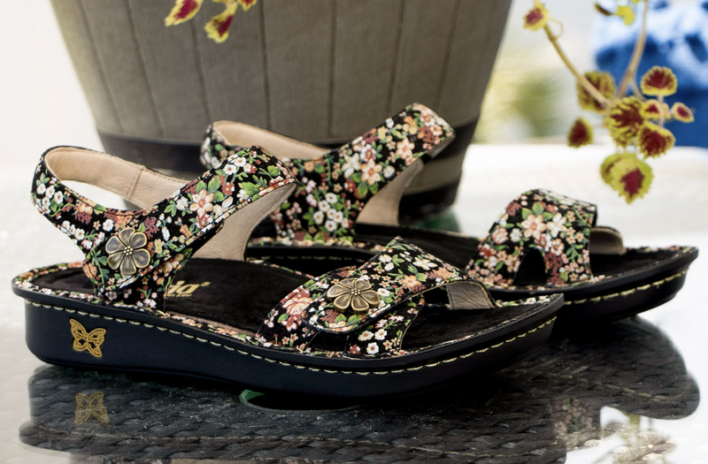 Load image into Gallery viewer, Alegria Vienna Ankle Strap Sandals Shoes Womens Leather - Earthy Bloom
