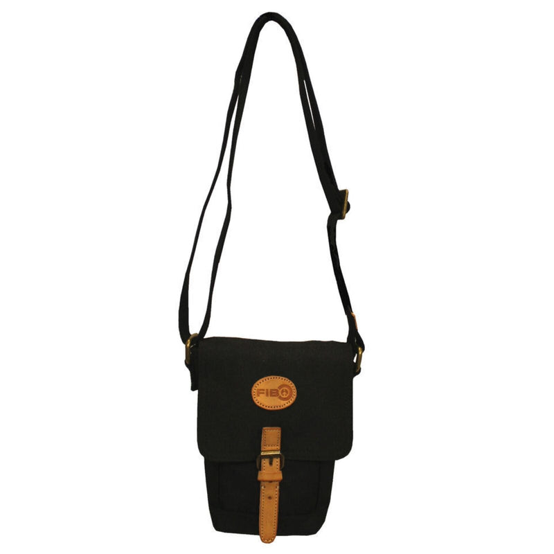 Load image into Gallery viewer, FIB Water Resistant Small Shoulder Canvas Bag w Adjustable Shoulder Strap - Black-3
