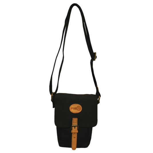 FIB Water Resistant Small Shoulder Canvas Bag w Adjustable Shoulder Strap - Black-3