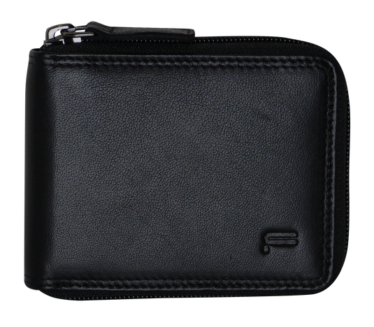 Futura Mens Zip Around Leather Wallet RFID Gift - Black-2