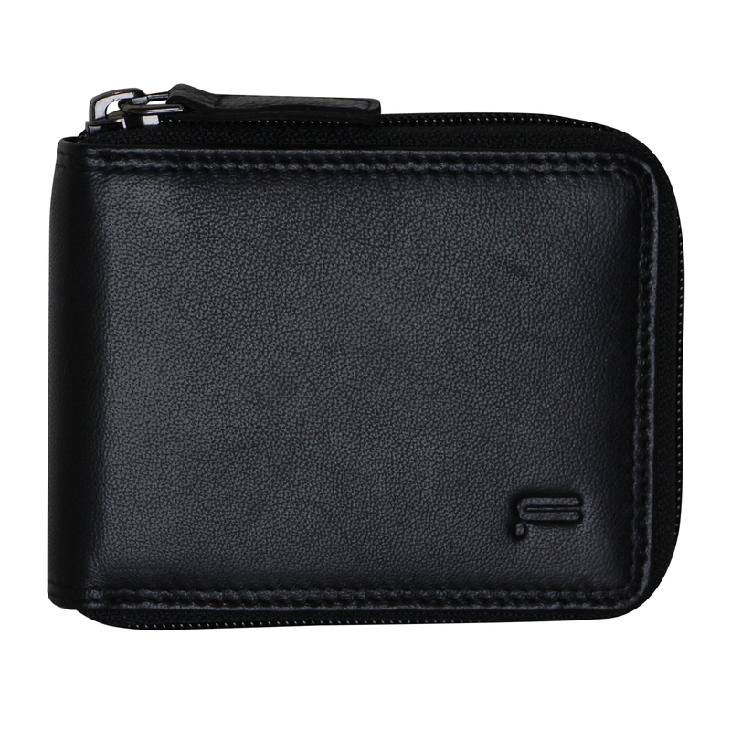 Load image into Gallery viewer, Futura Mens Zip Around Leather Wallet RFID Gift - Black-4
