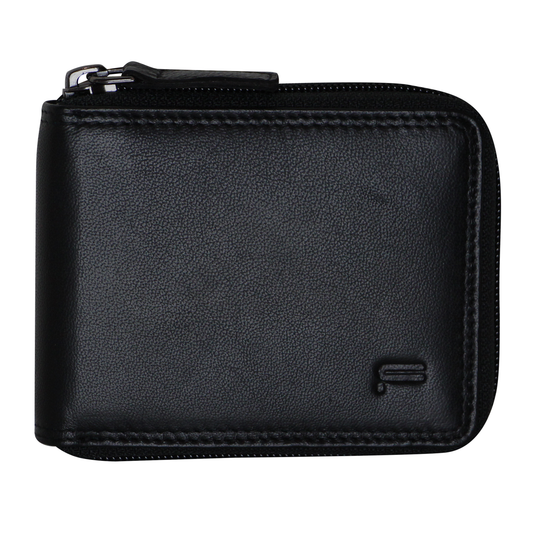 Futura Mens Zip Around Leather Wallet RFID Gift - Black-4