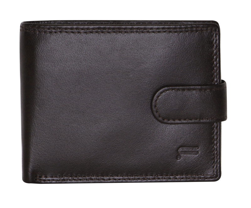 Load image into Gallery viewer, Futura Mens RFID Leather Coin Fold Over Wallet - Brown-0

