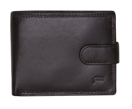 Futura Mens RFID Leather Coin Fold Over Wallet - Brown-2