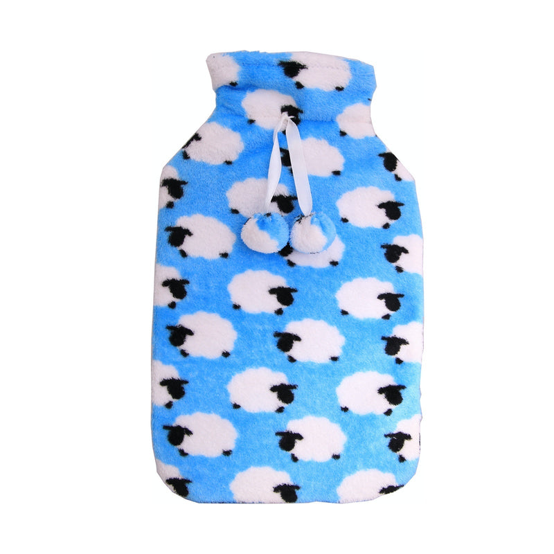 Load image into Gallery viewer, 2L HOT WATER BOTTLE with Coral Fleece Cover Winter Warm Natural Rubber Bag-2

