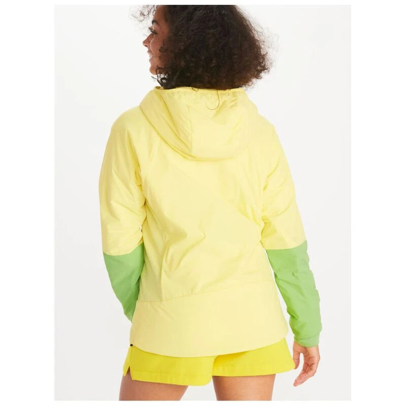 Load image into Gallery viewer, Marmot Women’s Novus LT Hybrid Hooded Jacket – Light Yellow/Kiwi
