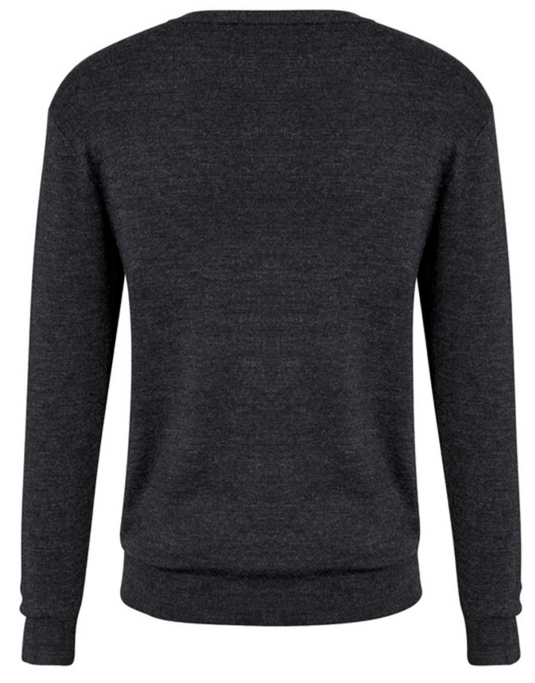 Mens Advatex Varesa Wool Pullover Jumper Cardigan V Neck - Charcoal-3