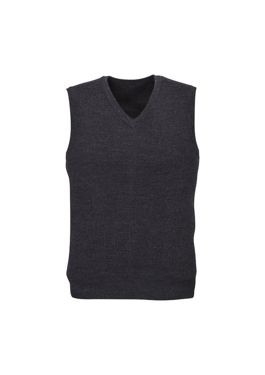 Mens Wool Blend V Neck Vest Sleeveless Double Knit-12