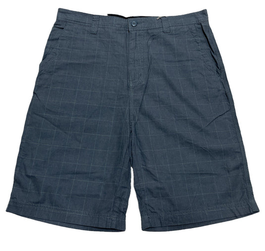 Mens 100% Cotton Summer Shorts - Check Grey-1