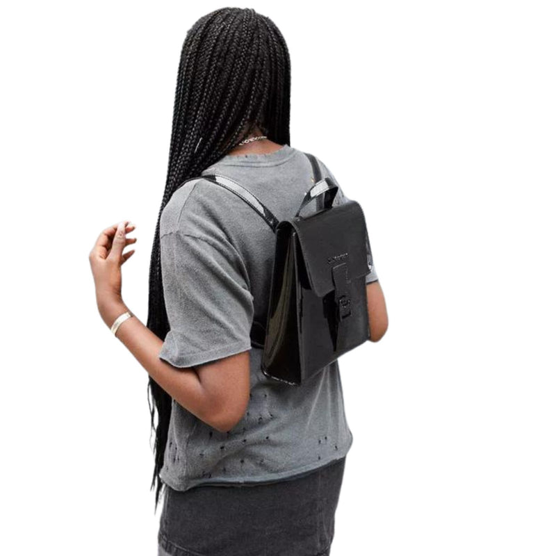 Load image into Gallery viewer, Dr Martens Mini Backpack Womens High Shine Bag - Black Patent-4
