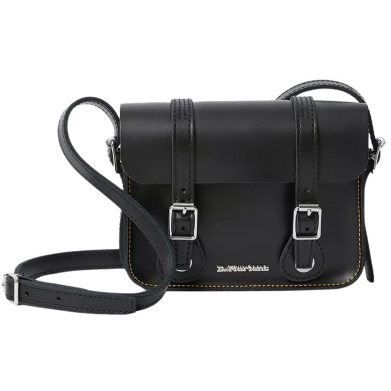 Load image into Gallery viewer, Dr. Martens 7 Inch Satchel Bag Leather Shoulder Crossbody Magnetic Buckle in Black Kiev-1
