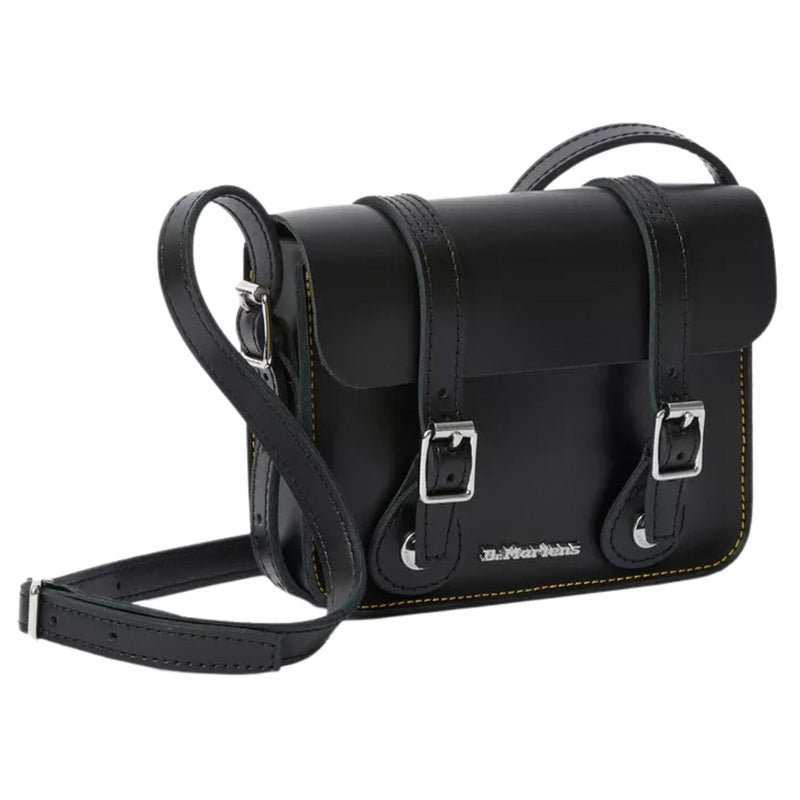 Load image into Gallery viewer, Dr. Martens 7 Inch Satchel Bag Leather Shoulder Crossbody Magnetic Buckle in Black Kiev-3
