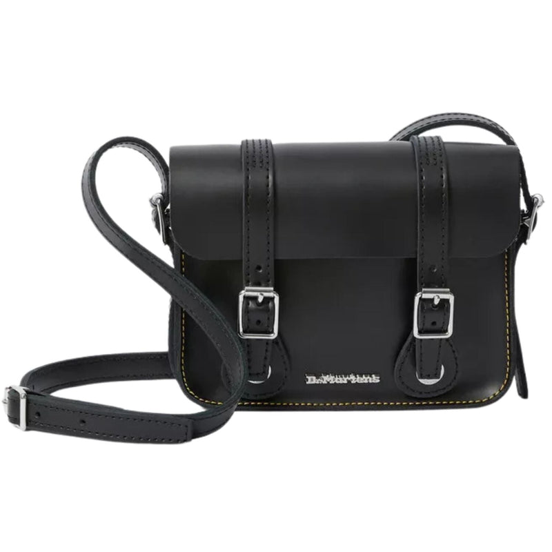 Load image into Gallery viewer, Dr. Martens 7 Inch Satchel Bag Leather Shoulder Crossbody Magnetic Buckle in Black Kiev-0
