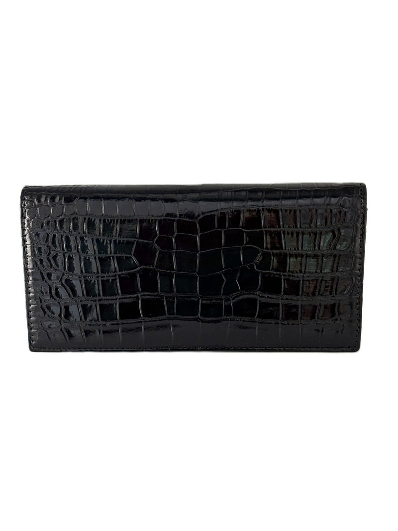 Load image into Gallery viewer, Womens Genuine Skin Crocodile Leather Wallet Purse in Black-0
