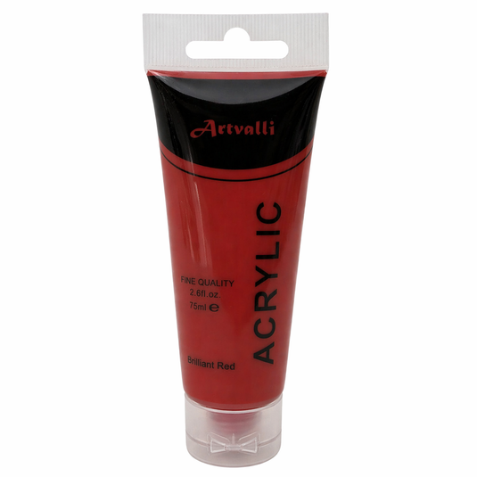 Acrylic Paint 75ml Tube Water Based Non Toxic Artist Craft - Brilliant Red-1