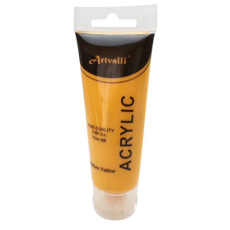 Load image into Gallery viewer, Acrylic Paint 75ml Tube Water Based Non Toxic Artist Craft - Medium Yellow-4
