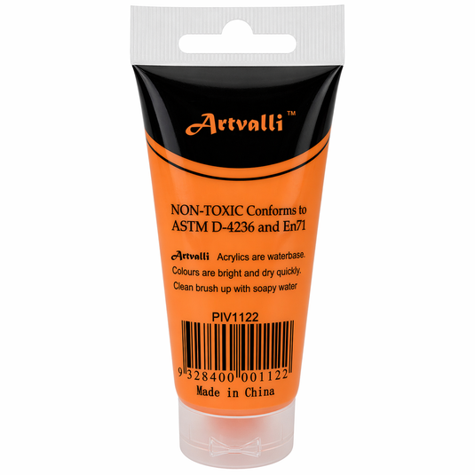 Acrylic Paint 75ml Tube Water Based Non Toxic Artist Craft - Orange-2
