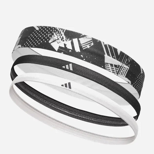 3pcs Adidas Sports Headband Hair Bands Gym Training Fitness Yoga in White/Black-0
