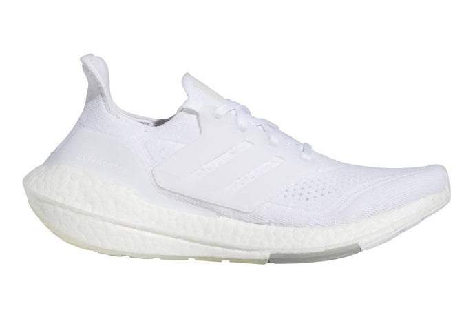 Adidas Womens Ultraboost 21 Running Race Gym Shoe - White/Grey-9