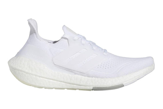 Adidas Womens Ultraboost 21 Running Race Gym Shoe - White/Grey-9