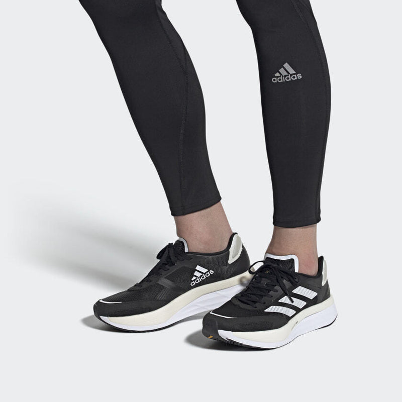 Load image into Gallery viewer, Adidas Womens Adizero Boston 10 Running Shoes - Black/White/Gold-3

