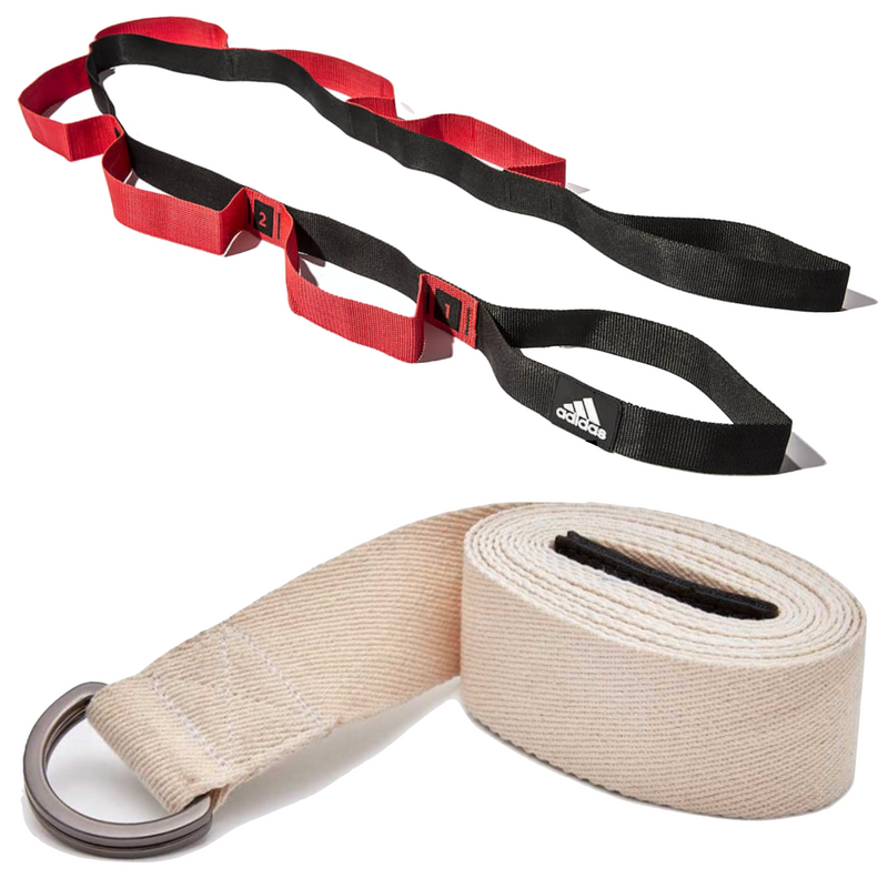 Load image into Gallery viewer, 2pc Set Adidas Stretch Assist Band Looped + Yoga Strap 2.5m Long Adjustable Belt-0
