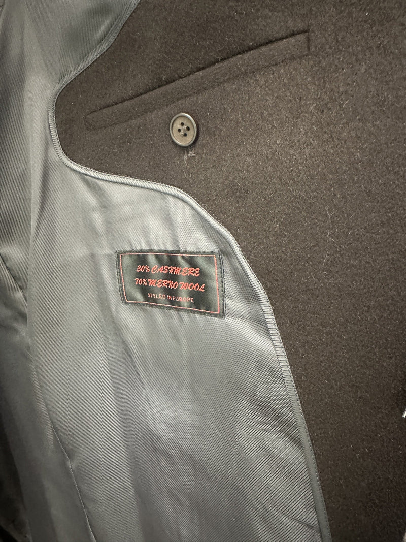 Load image into Gallery viewer, Anthony De Mano Lapel Trench Coat Jacket Winter Overcoat w/ Cashmere - Brown-4
