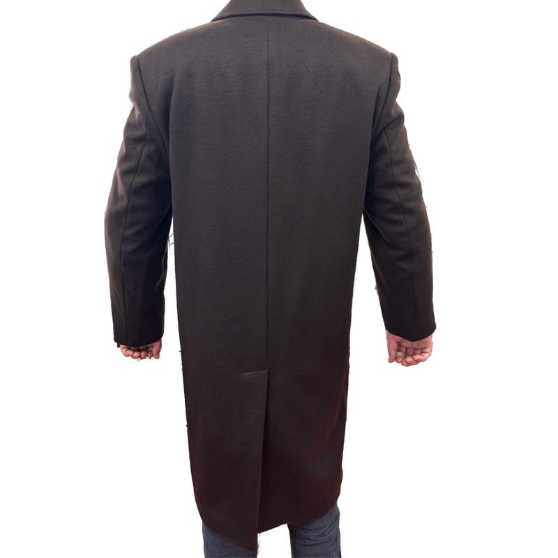 Load image into Gallery viewer, Anthony De Mano Lapel Trench Coat Jacket Winter Overcoat w/ Cashmere - Brown-3
