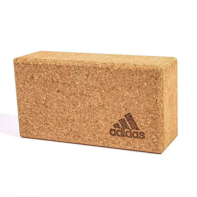 Adidas Yoga Cork Block Home Gym Fitness Exercise Pilates Tool Brick - Brown-0