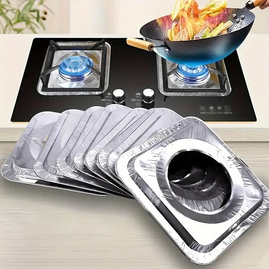 480x Aluminium Disposable Foil Stove Burner Covers Bulk - Square-4