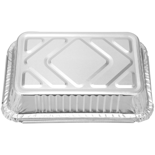 48x Aluminium Disposable Foil Food Container Pans Baking Tray 52x32x8.5cm-3