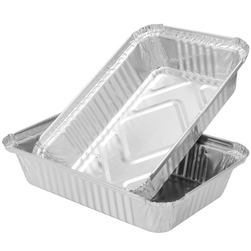 Load image into Gallery viewer, 48x Aluminium Disposable Foil Food Container Pans Baking Tray 52x32x8.5cm-2
