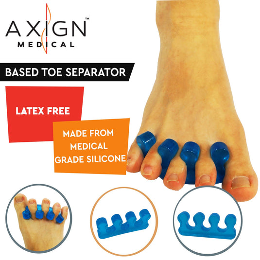 1 Pair Axign Wide 5 Toe Based Separator Medical Silicone Bunion Pain Relief Spacer-1