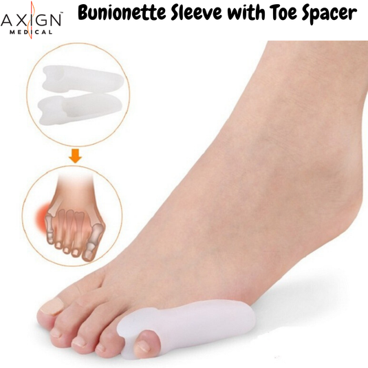 Bunionette Sleeve w Toe Spacer Corn Sleeve Cushion Relieves & Corrects Bunionettes-1