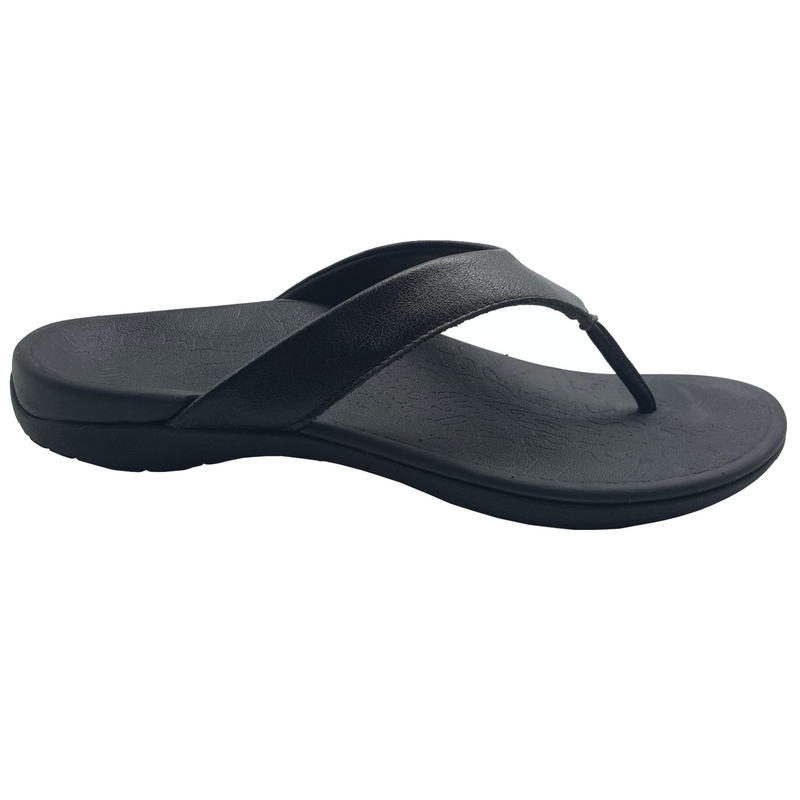 Load image into Gallery viewer, AXIGN 90 Mile Orthotic Arch Support Flip Flops Thongs w Leather Strap Archline-4
