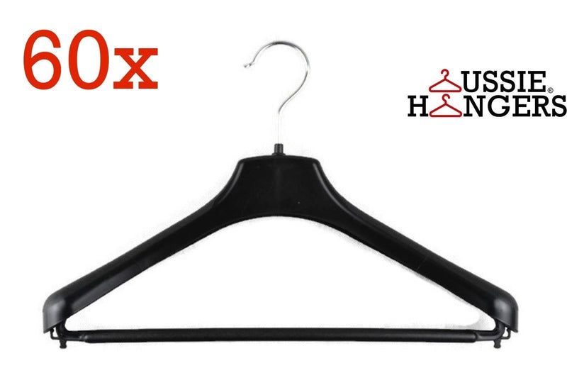 Load image into Gallery viewer, 60x Suit Hangers Heavy Duty 400mm Commercial Jacket Pants Clothing BULK R50S-1
