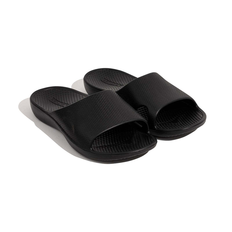 Load image into Gallery viewer, Archline Rebound Orthotic Slides Flip Flop Thongs Slip On Arch Support - Black-3
