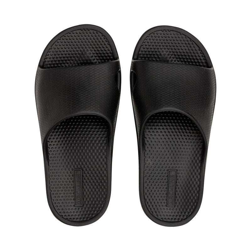 Load image into Gallery viewer, Archline Rebound Orthotic Slides Flip Flop Thongs Slip On Arch Support - Black-0
