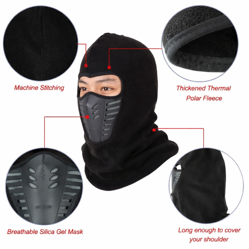 Load image into Gallery viewer, Thermal Fleece Balaclava Face Mask Windproof Ski Hood Neck Warmer - Burgundy-2
