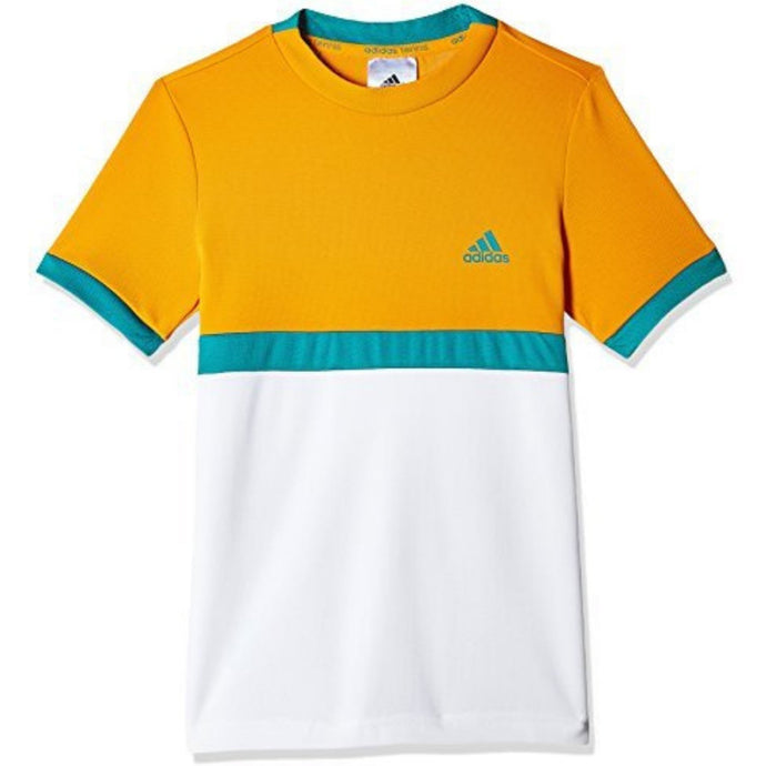 Adidas Boys Tennis Court Tee Tennis Top - White-0