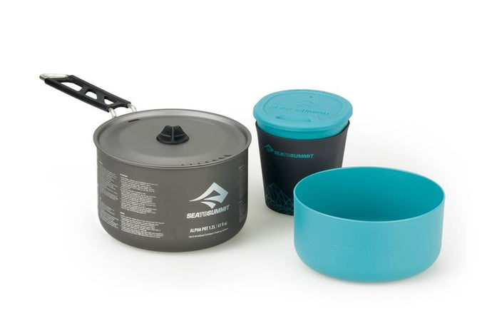 Sea to Summit Alpha Cookset 1.1 - One Person Lightweight Camping Cookware - Blue-0