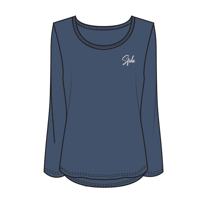 Alexis Ladies L/S Top - Blue Indigo