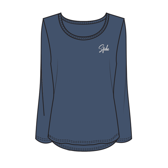 Alexis Ladies L/S Top - Blue Indigo